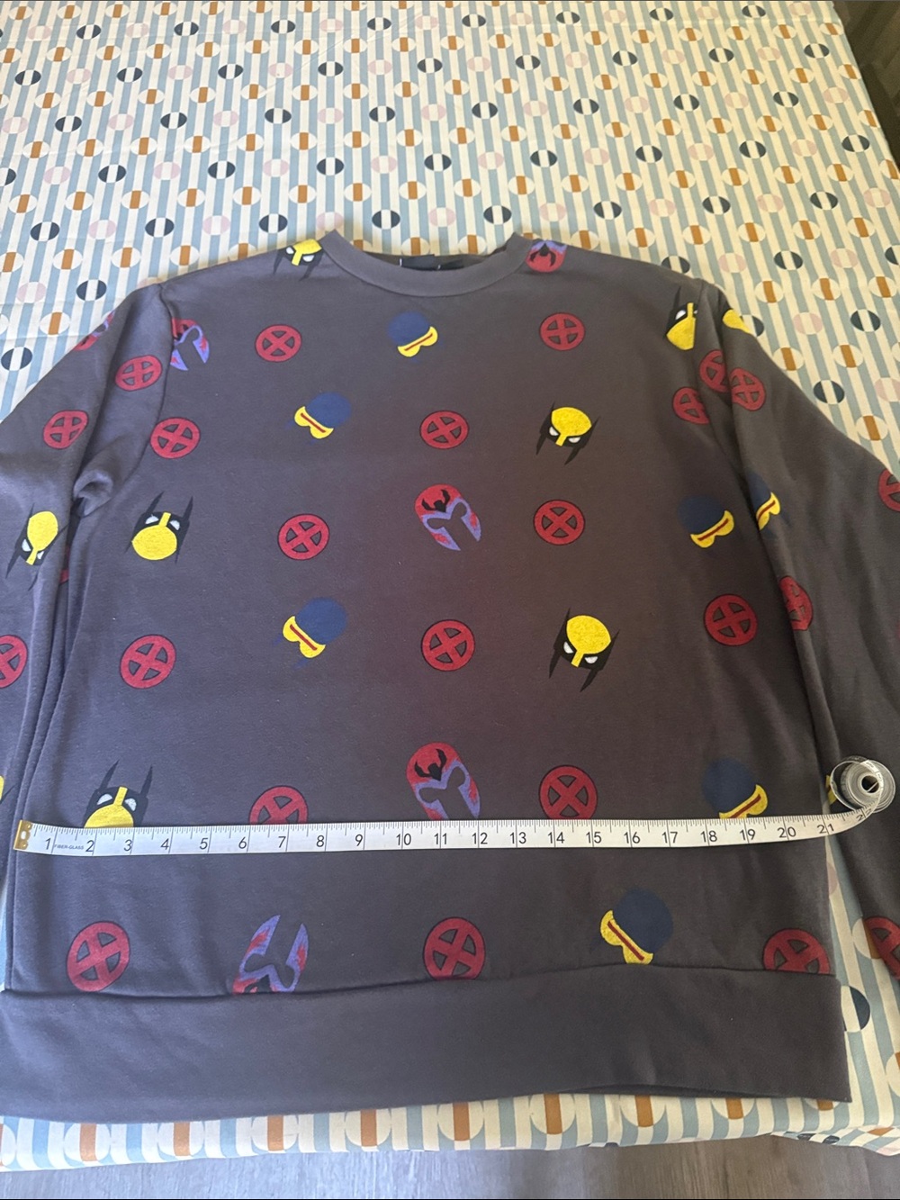 Marvel Graphic Crewneck‎ Sweatshirt - Gray with Yellow & Red Accents